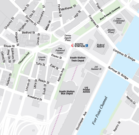 Map 2 shows the location of the South Station Expansion and Layover Facility Project in Boston, Massachusetts.